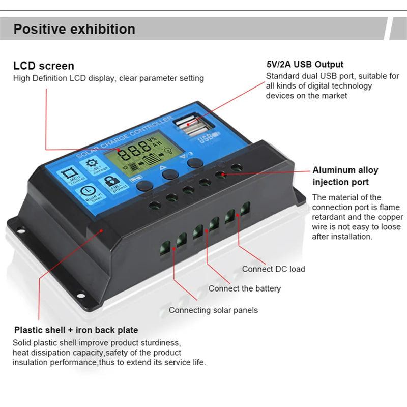 EsrixSun Portable Solar Panel – High-Efficiency Monocrystalline Cells, Foldable Design & USB Charging
