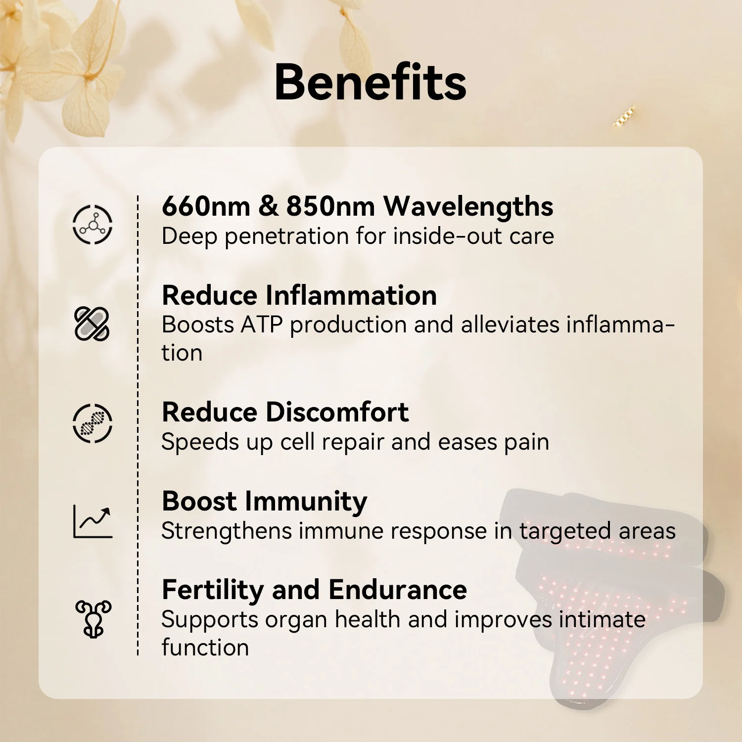 Red & Infrared Light Therapy Device for Intimate Area Wellness