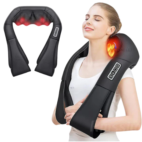 Electric Shiatsu Neck & Shoulder Massager with Heat for Pain Relief