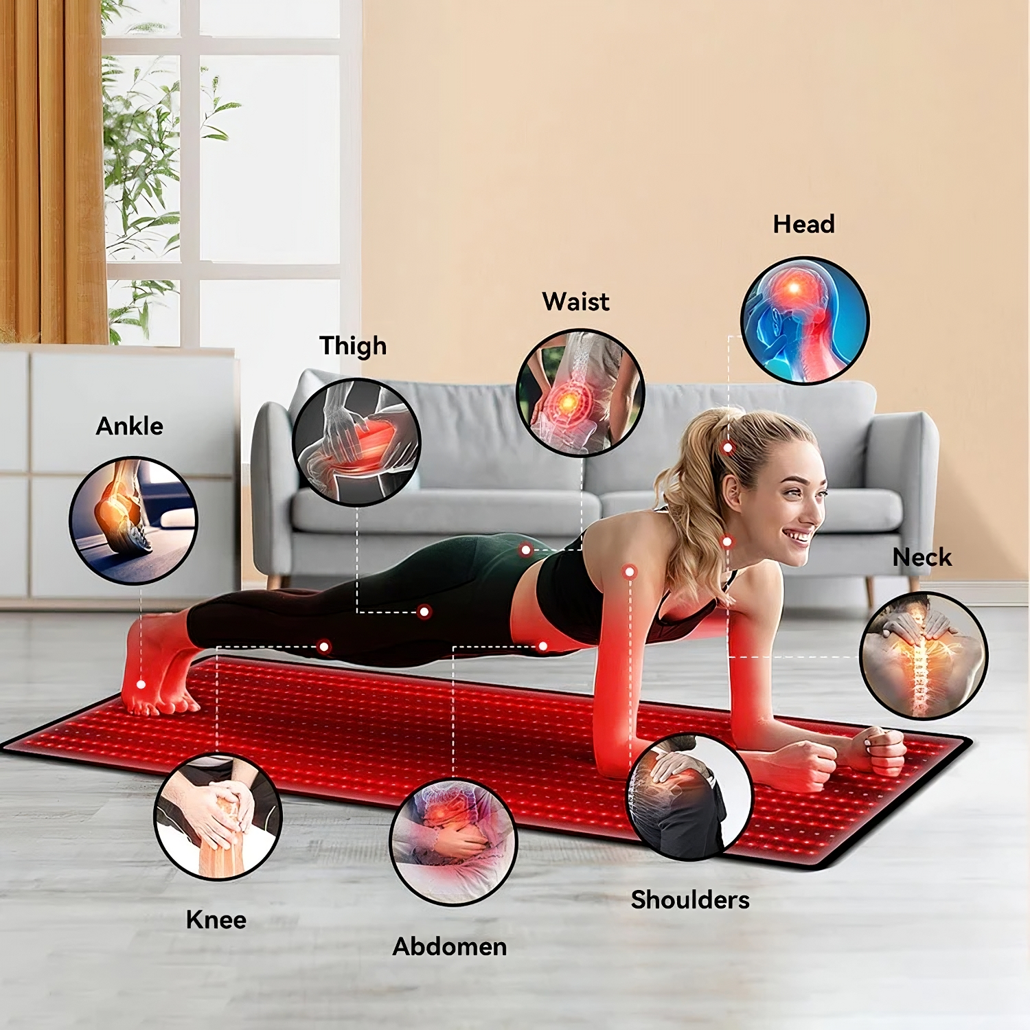 Full-Body Red & Infrared LED Light Therapy Mat – Pain Relief, Recovery