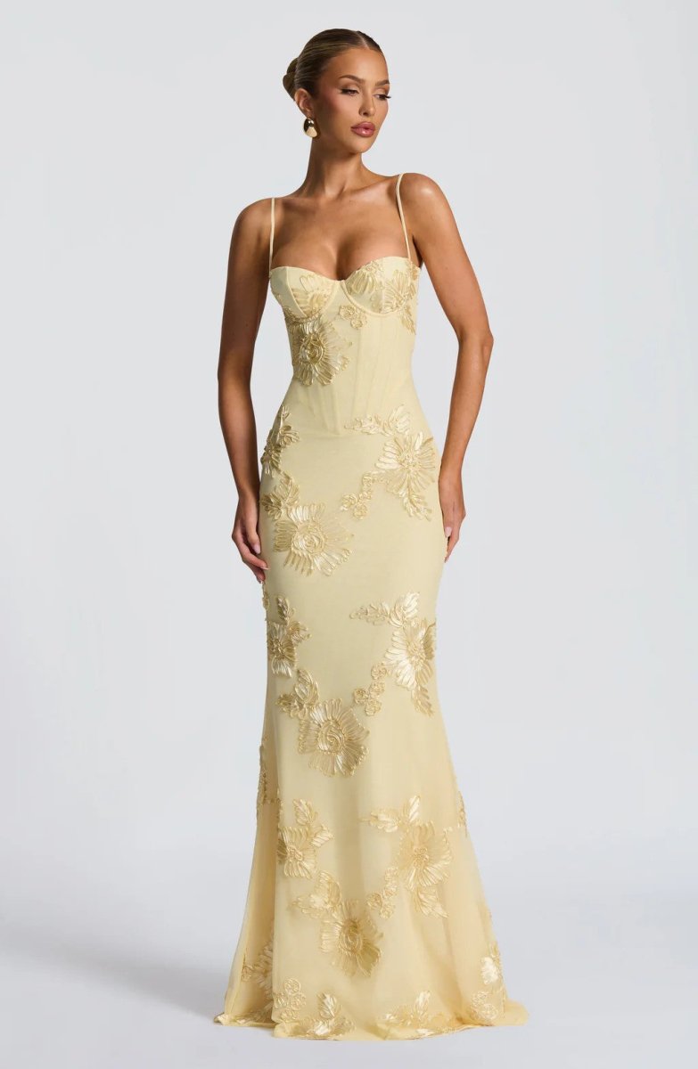 Figure-Hugging Maxi Dress with Lace