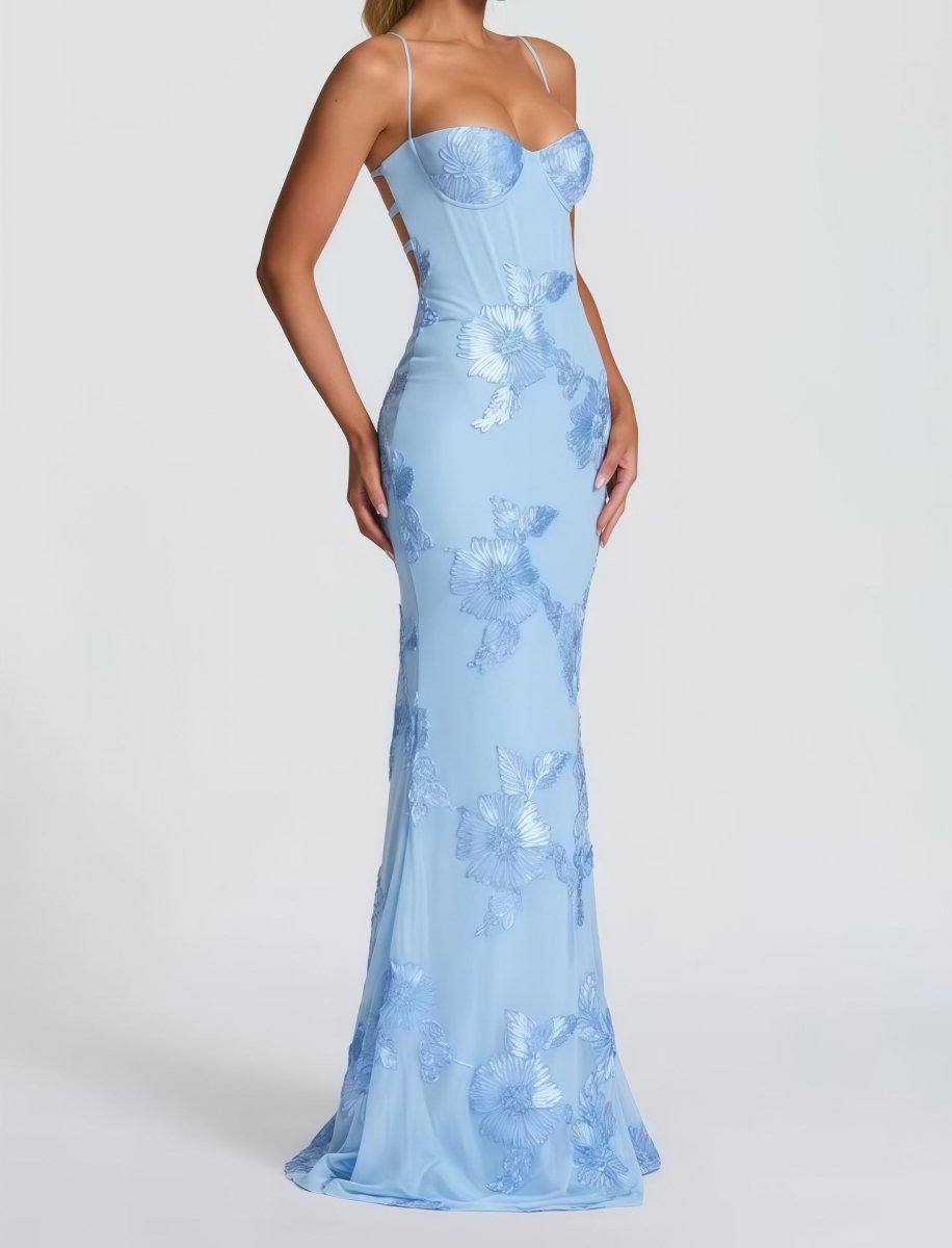Figure-Hugging Maxi Dress with Lace