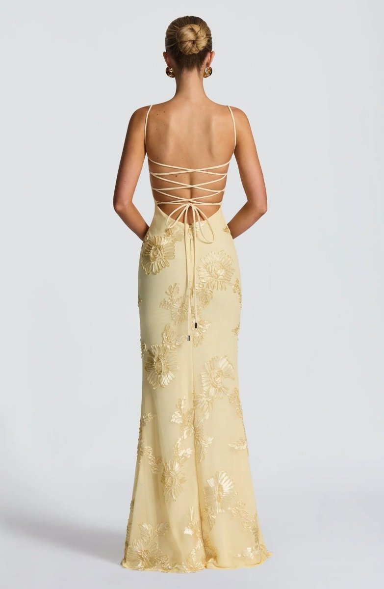 Figure-Hugging Maxi Dress with Lace
