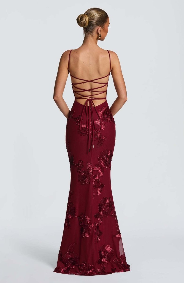 Figure-Hugging Maxi Dress with Lace