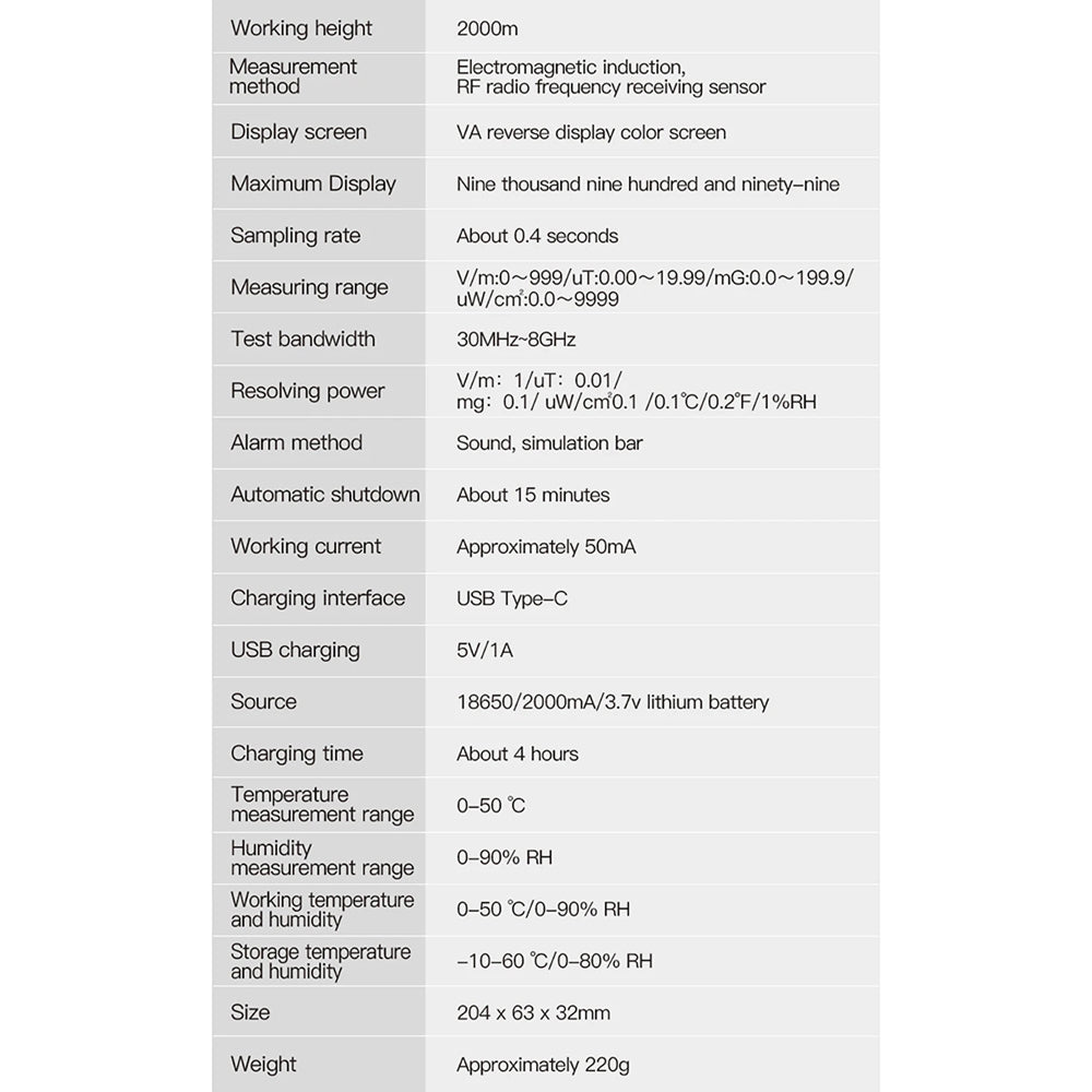 Radiation Detector | EMF Meter | Multi Field Measurement | LCD Display Monitor