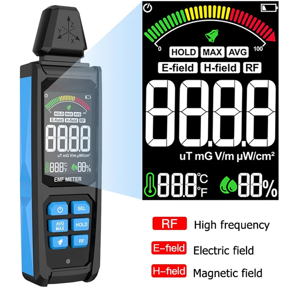 Radiation Detector | EMF Meter | Multi Field Measurement | LCD Display Monitor