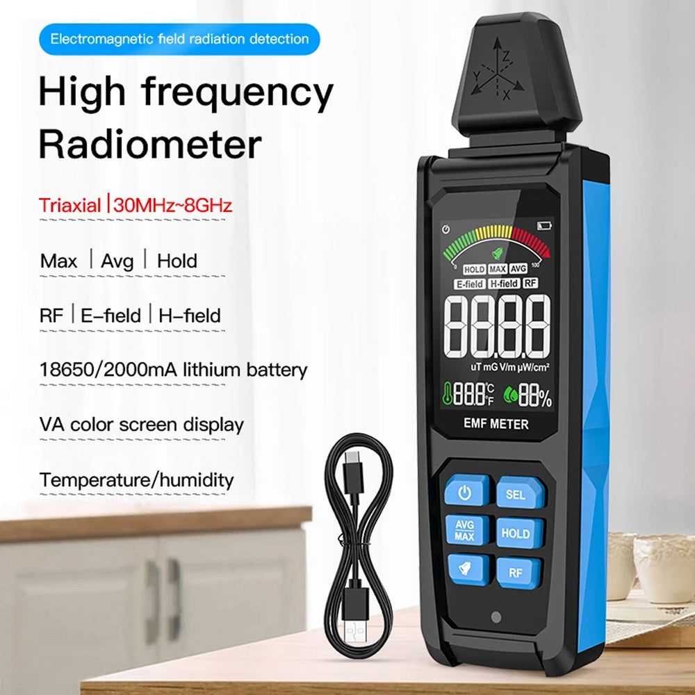 Radiation Detector | EMF Meter | Multi Field Measurement | LCD Display Monitor