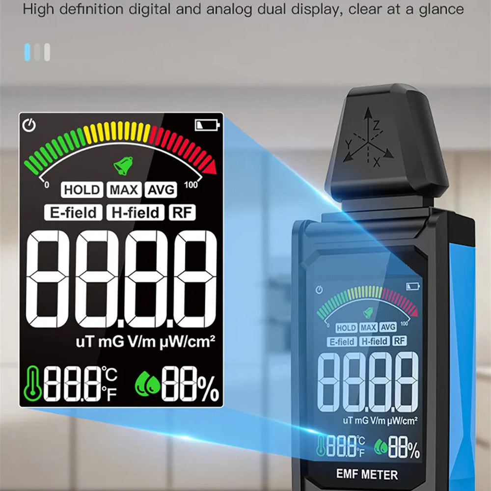 Radiation Detector | EMF Meter | Multi Field Measurement | LCD Display Monitor