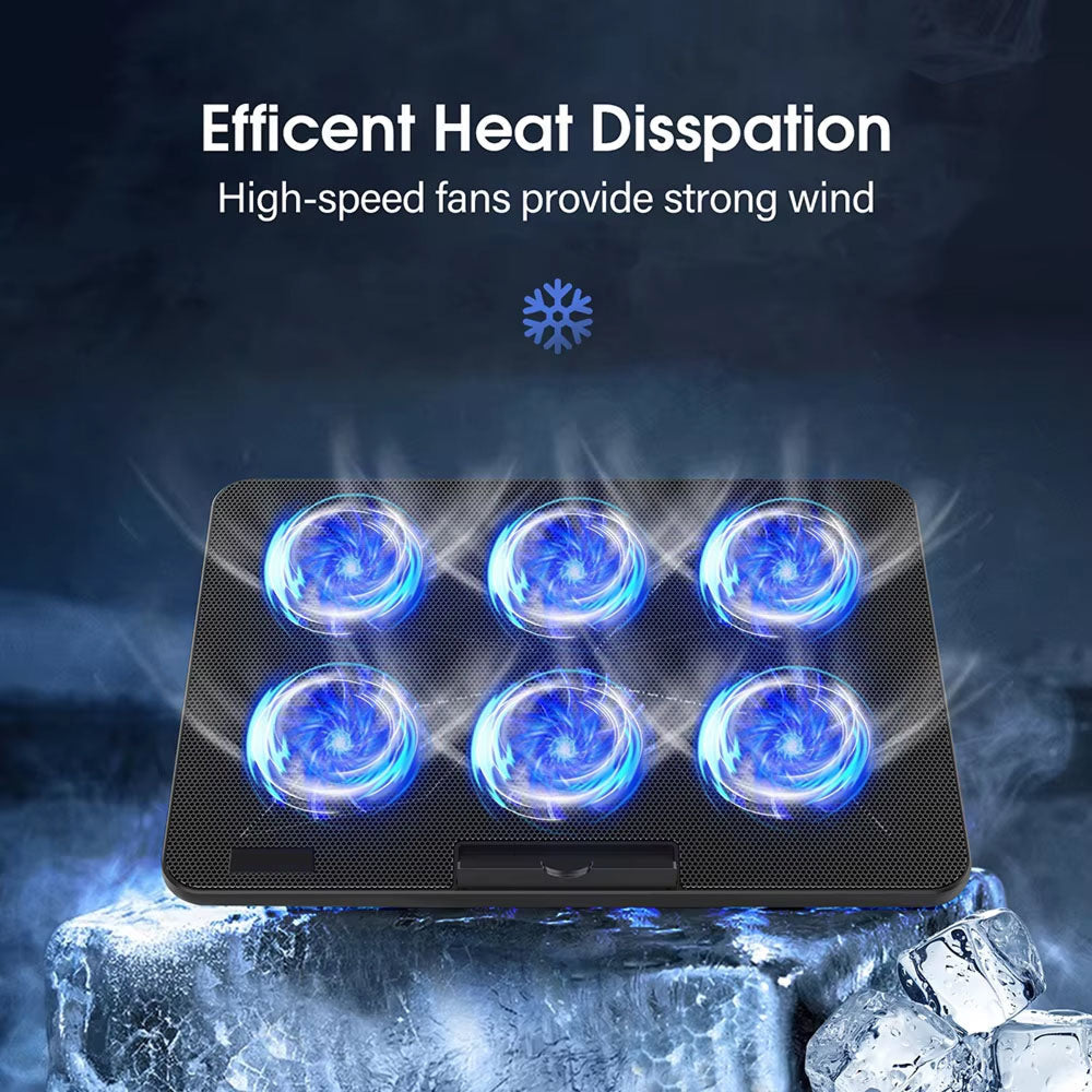 Frosteky Laptop Cooling Pad - Instant 20°C Cooling 4-Gear Ergonomic Adjustment Quiet Muted Motor - Dual USB Aluminum Build - 13-17 Inch Gaming Desk