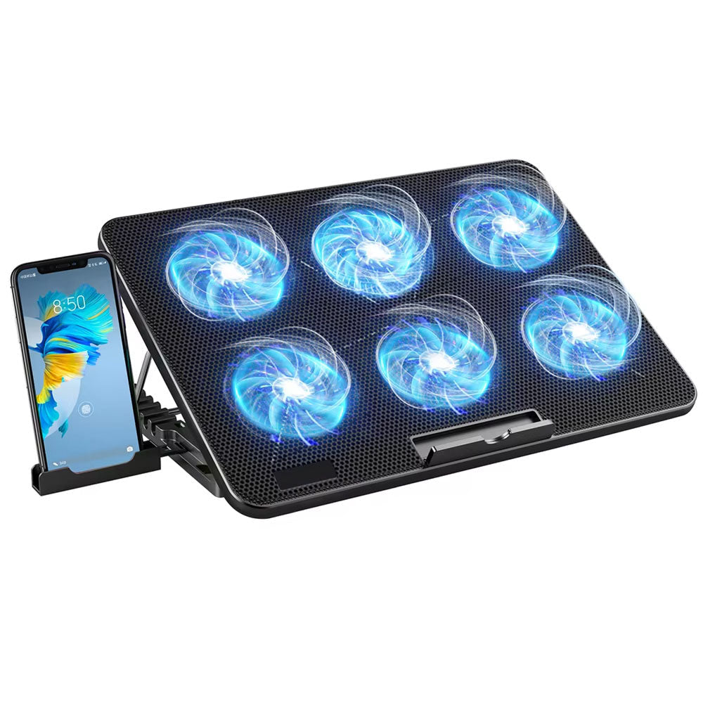 Frosteky Laptop Cooling Pad - Instant 20°C Cooling 4-Gear Ergonomic Adjustment Quiet Muted Motor - Dual USB Aluminum Build - 13-17 Inch Gaming Desk