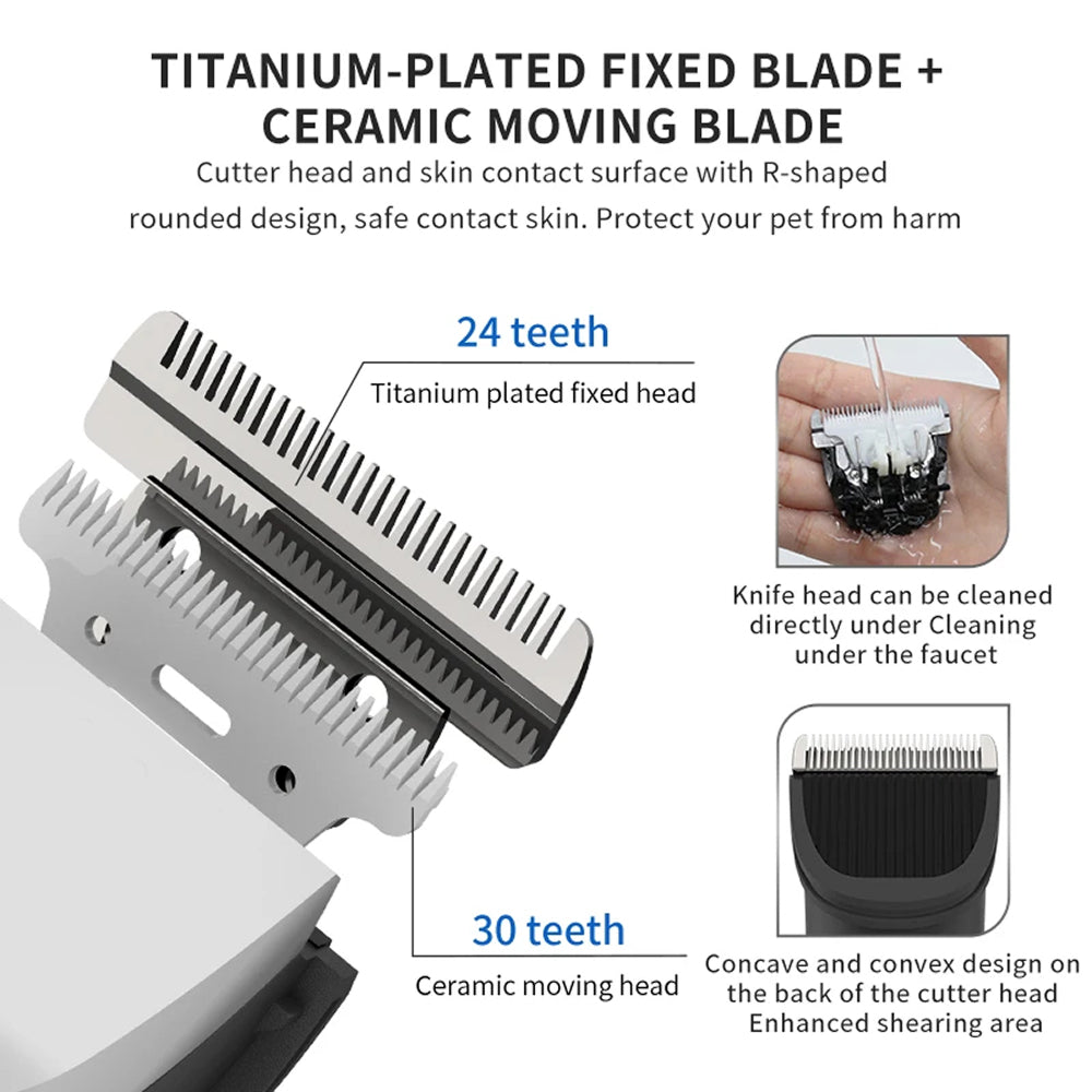 FuriCutx Professional Dog Grooming Clippers, Quiet Cordless Heavy-Duty Metal Pet Hair Trimmer for Small & Large Dogs