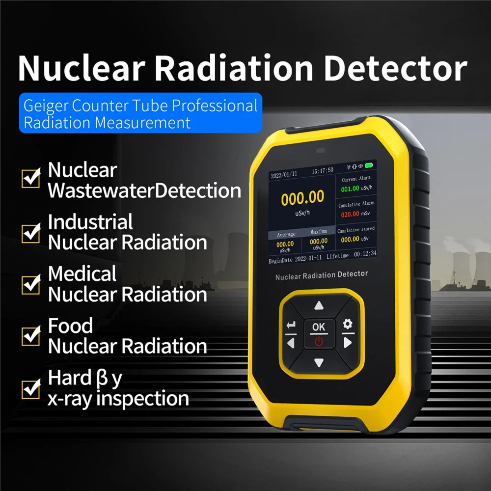 Geiglorix Geiger Counter | X γ β Ray Detection | Dose Rate Tracking | 1200mAh Battery | Impact Protection