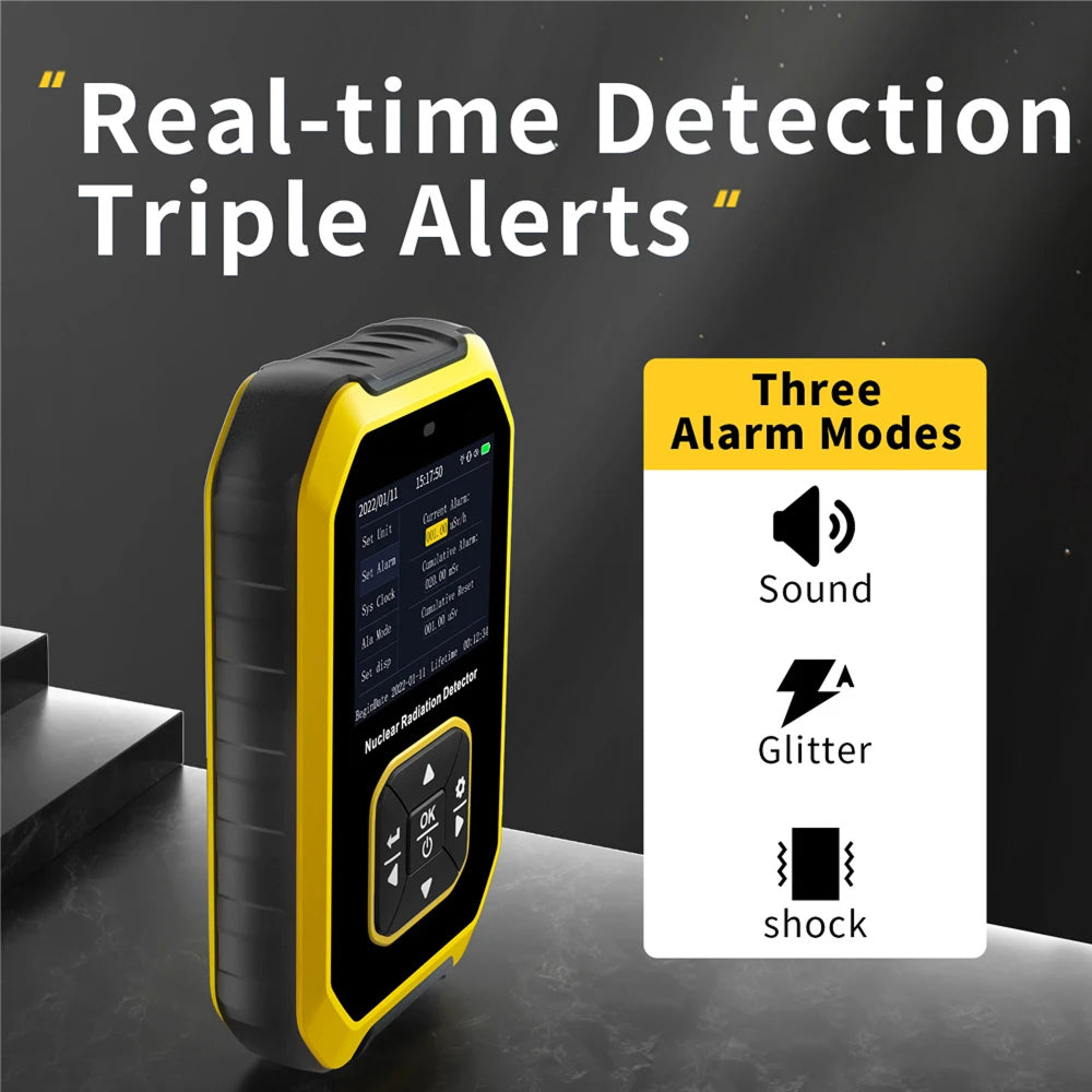 Geiglorix Geiger Counter | X γ β Ray Detection | Dose Rate Tracking | 1200mAh Battery | Impact Protection