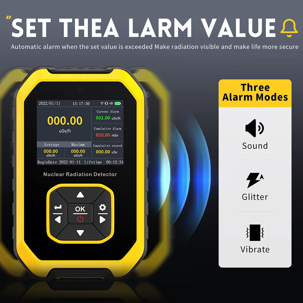Geiglorix Geiger Counter | X γ β Ray Detection | Dose Rate Tracking | 1200mAh Battery | Impact Protection
