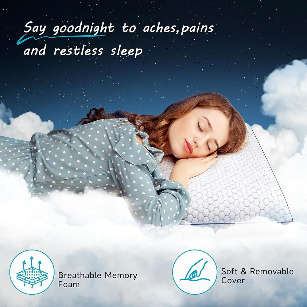 GeliPillex Cooling Gel Memory Foam Pillow Orthopedic Neck Support for All Sleepers