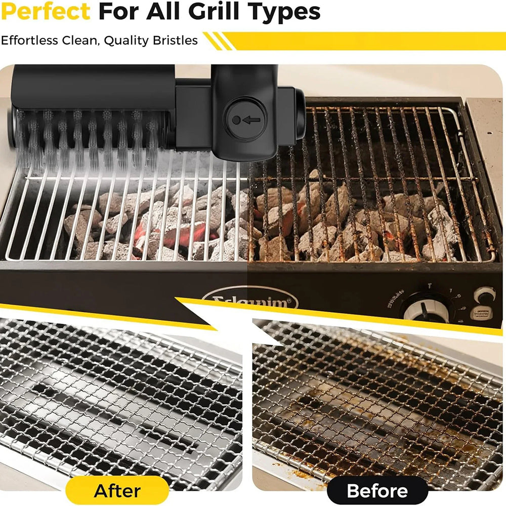 GrilyBuzz Electric Grill Brush | Rotary Cleaning Power | Cordless Battery | 3 Speed Modes | Heat Resistant Cover