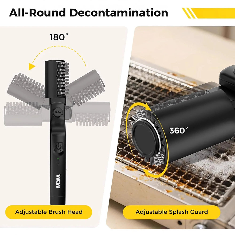 GrilyBuzz Electric Grill Brush | Rotary Cleaning Power | Cordless Battery | 3 Speed Modes | Heat Resistant Cover
