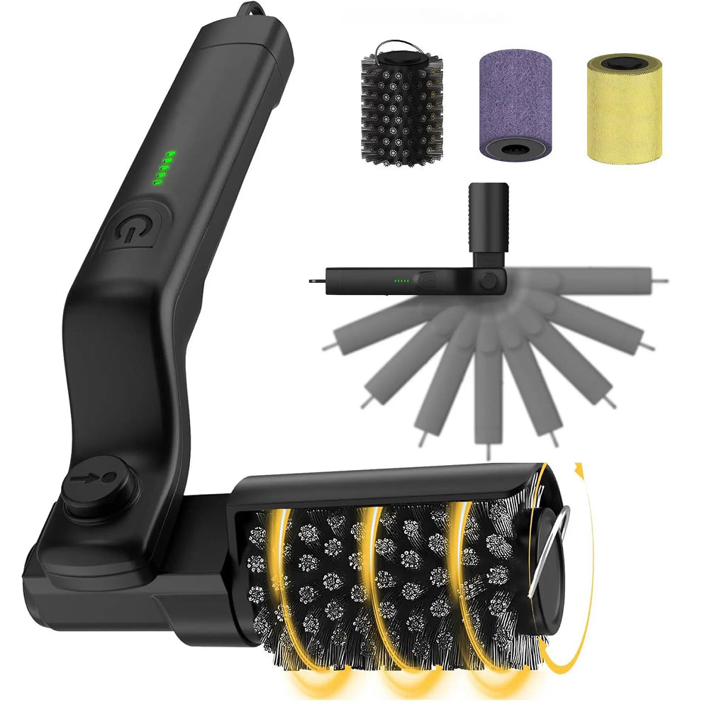 GrilyBuzz Electric Grill Brush | Rotary Cleaning Power | Cordless Battery | 3 Speed Modes | Heat Resistant Cover