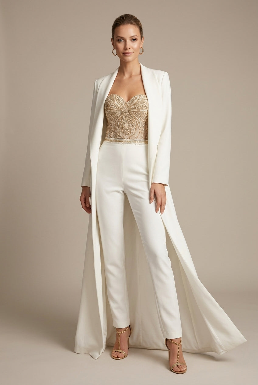 Elegant jumpsuit Women | Strapless & Silhouette effect