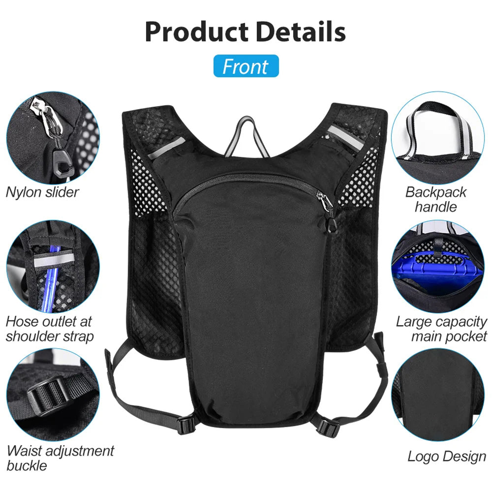 Hydrifiz Hydration Pack | 2L Storage Capacity | Breathable Mesh | Reflective Safety | Adjustable Fit