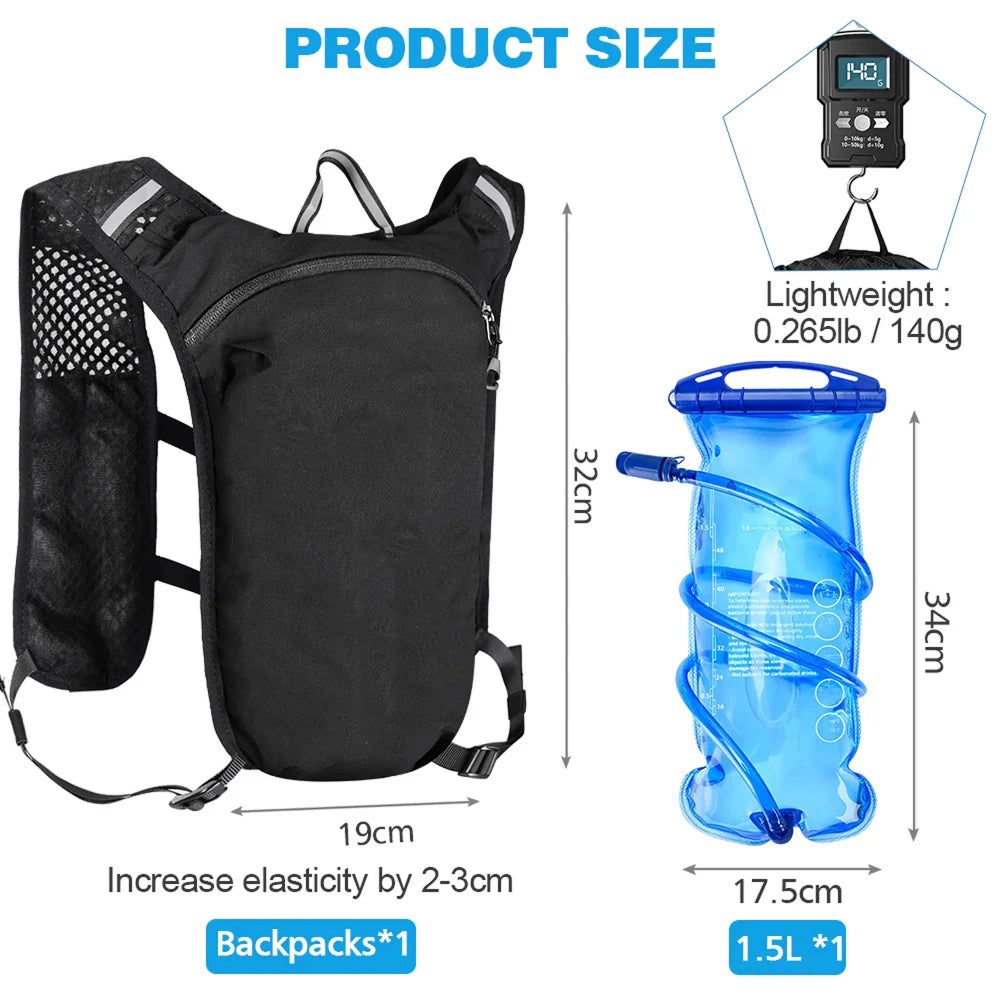 Hydrifiz Hydration Pack | 2L Storage Capacity | Breathable Mesh | Reflective Safety | Adjustable Fit