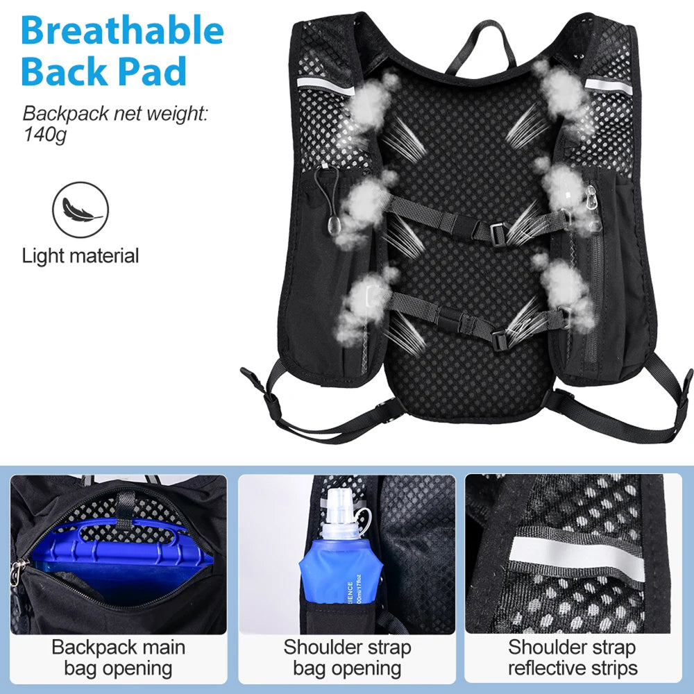 Hydrifiz Hydration Pack | 2L Storage Capacity | Breathable Mesh | Reflective Safety | Adjustable Fit