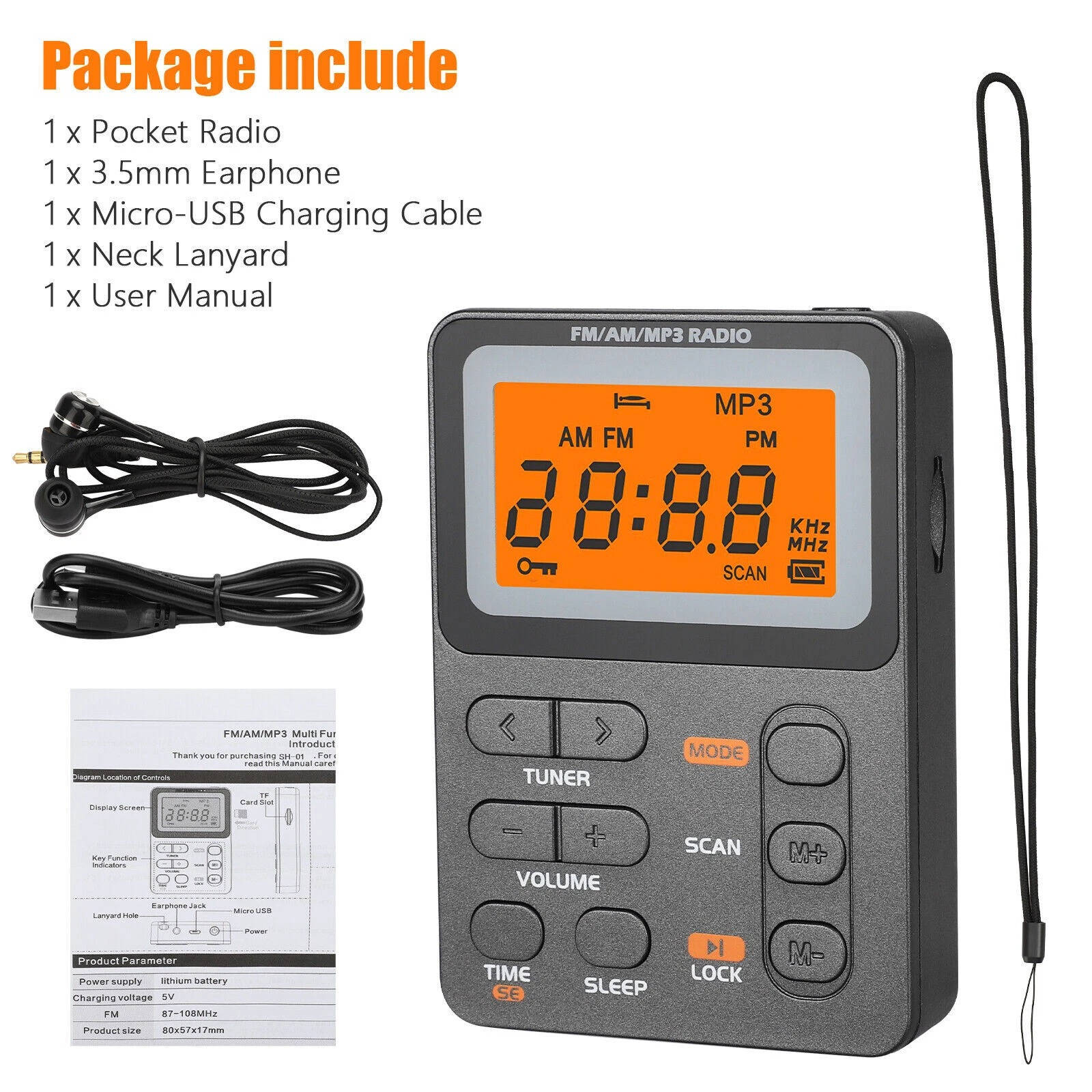 Pocket Am Fm Radio With Best Reception - Battery Operated Portable