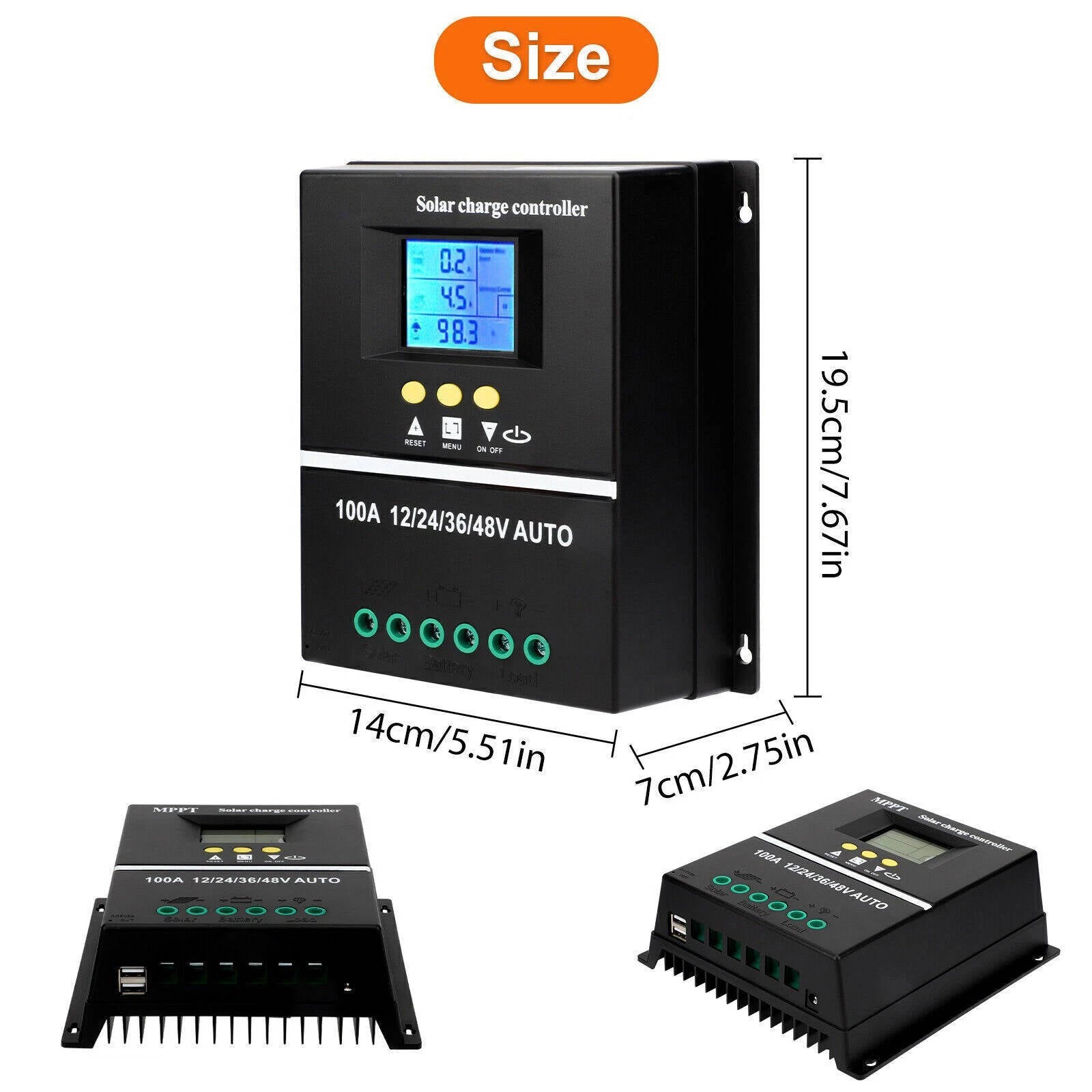400w Solar Charge Controllers MPPT 12v/24v/36v/48v