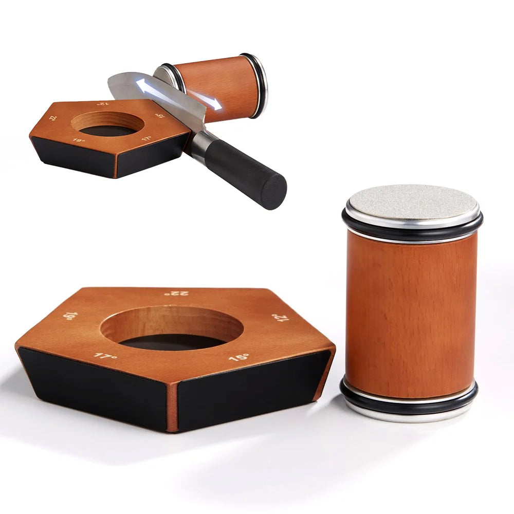 Knivratix Rolling Knife Sharpener | 5 Precision Angles | Diamond Disc Technology | No Electricity or Water Required