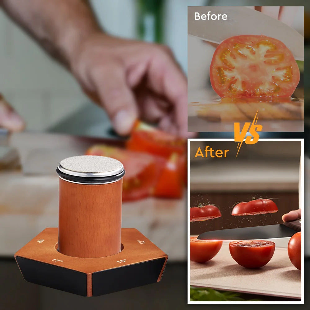 Knivratix Rolling Knife Sharpener | 5 Precision Angles | Diamond Disc Technology | No Electricity or Water Required