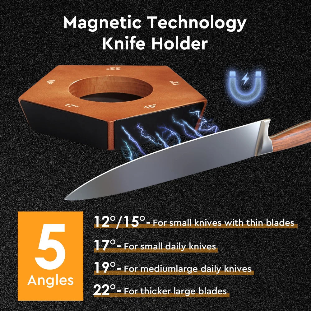 Knivratix Rolling Knife Sharpener | 5 Precision Angles | Diamond Disc Technology | No Electricity or Water Required