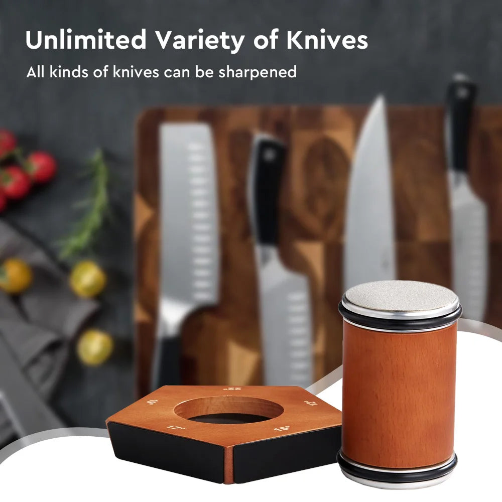 Knivratix Rolling Knife Sharpener | 5 Precision Angles | Diamond Disc Technology | No Electricity or Water Required