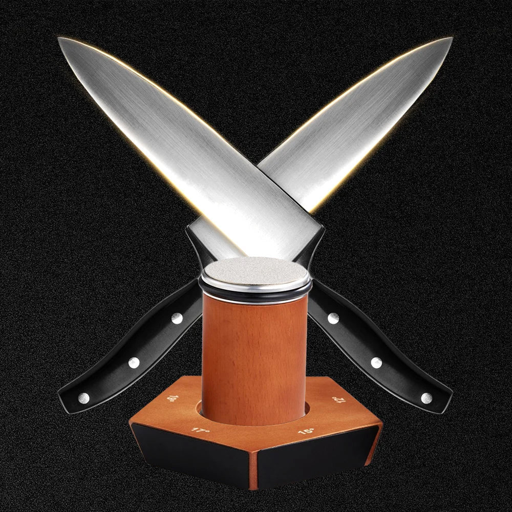Knivratix Rolling Knife Sharpener | 5 Precision Angles | Diamond Disc Technology | No Electricity or Water Required