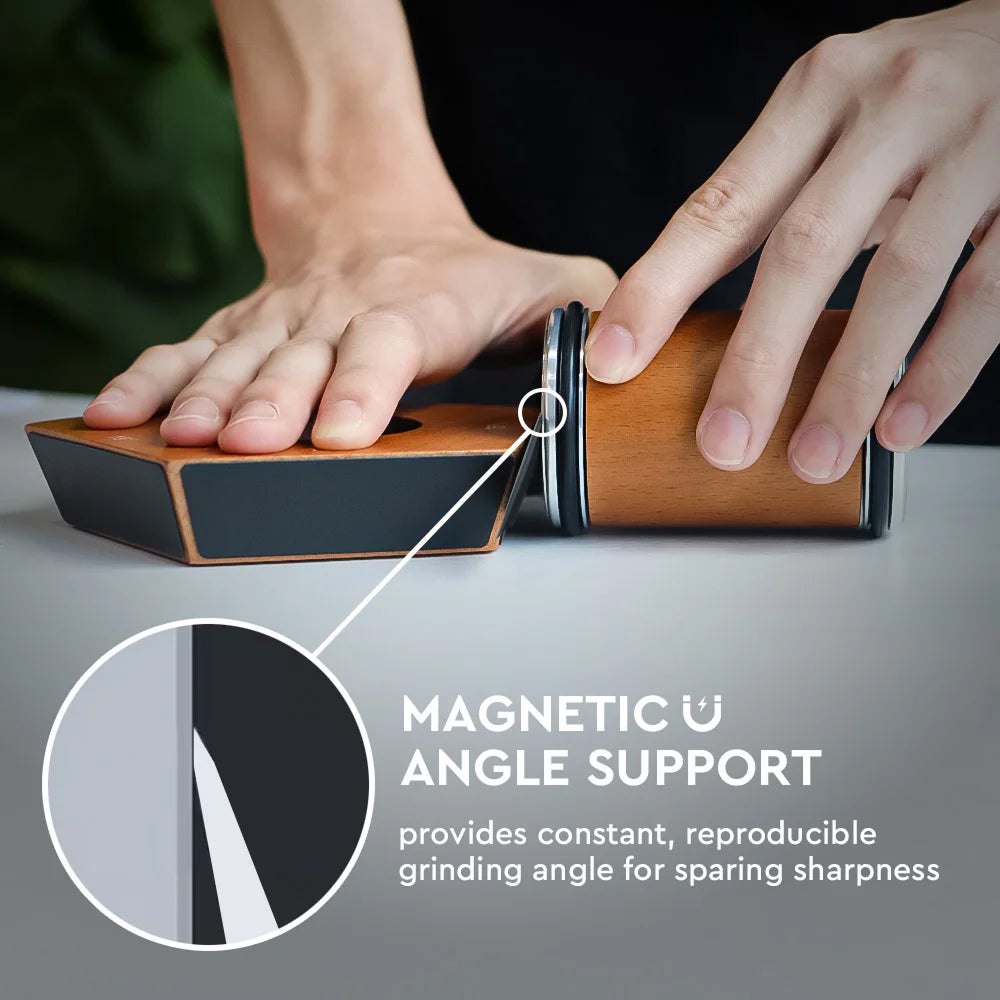 Knivratix Rolling Knife Sharpener | 5 Precision Angles | Diamond Disc Technology | No Electricity or Water Required