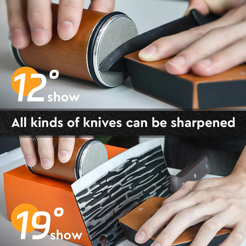 Knivratix Rolling Knife Sharpener | 5 Precision Angles | Diamond Disc Technology | No Electricity or Water Required