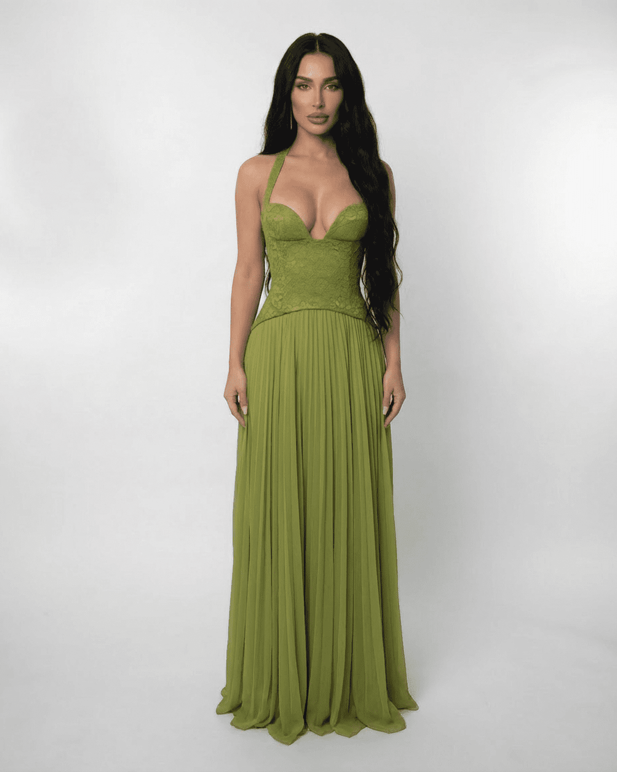 Halterneck Corset Maxi Dress | Women’s Elegant Evening Dress
