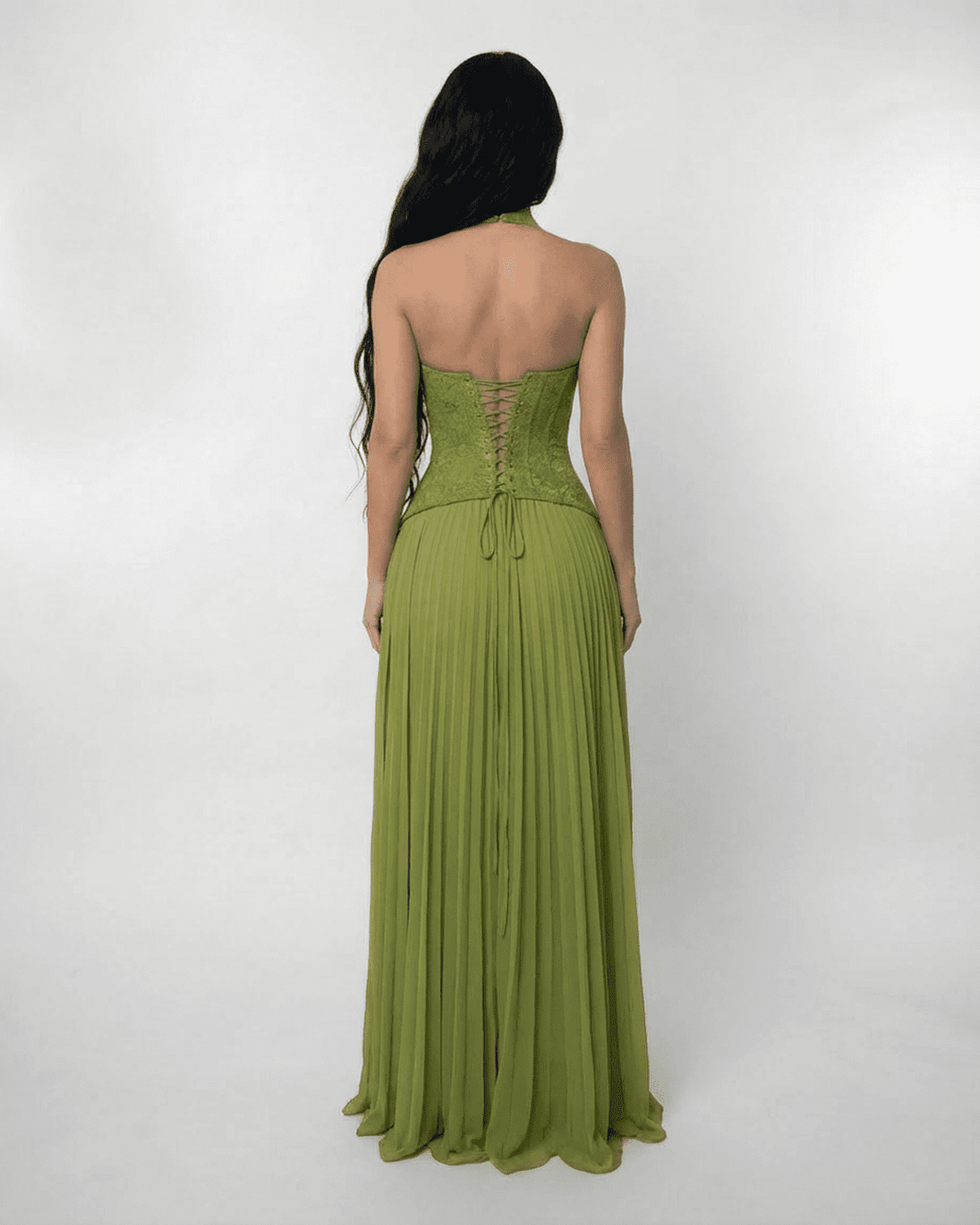 Halterneck Corset Maxi Dress | Women’s Elegant Evening Dress