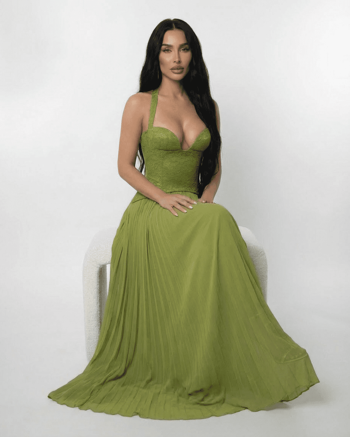Halterneck Corset Maxi Dress | Women’s Elegant Evening Dress