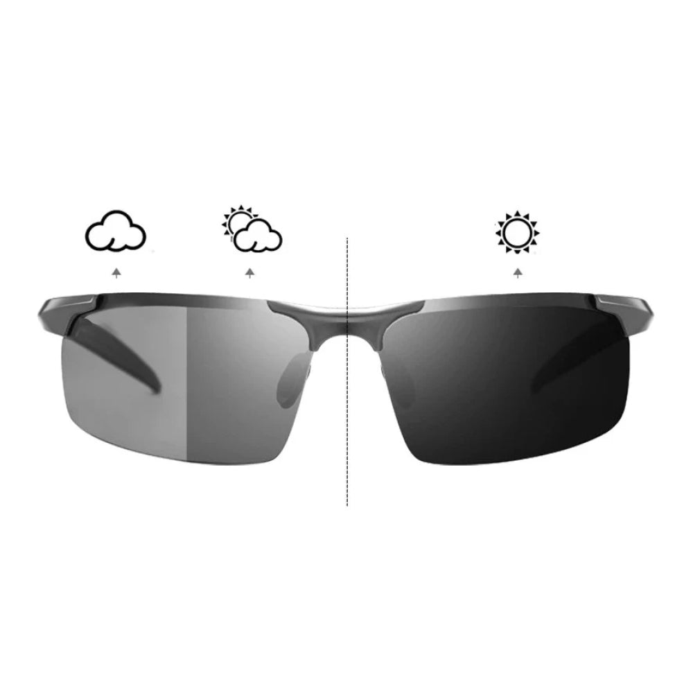 Lazairx Polarised Sunglasses - Best Polarised Sunglasses - Smart Adaptive Photochromic Lenses with UV400 Protection & Aluminium-Magnesium Frame