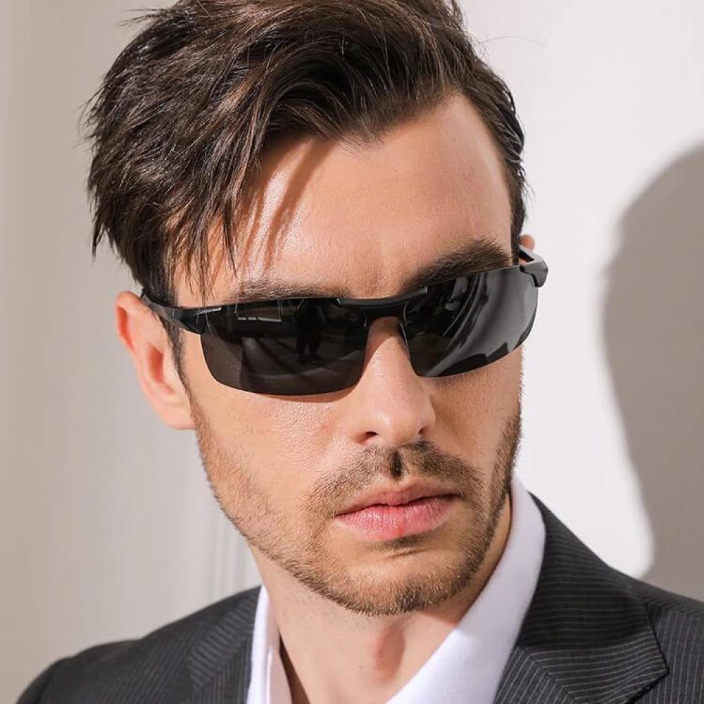 Lazairx Polarised Sunglasses - Best Polarised Sunglasses - Smart Adaptive Photochromic Lenses with UV400 Protection & Aluminium-Magnesium Frame