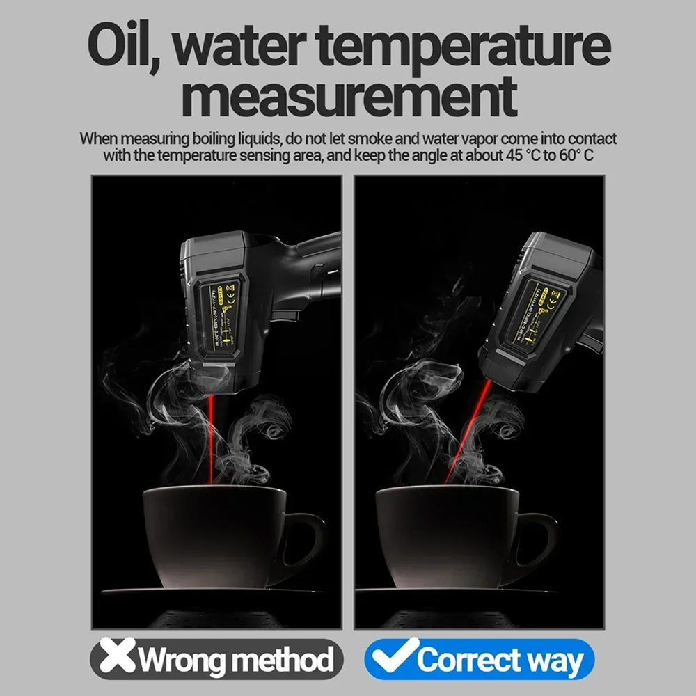 Lazeriok Infrared Laser Thermometer Non Contact Digital Temperature Gun for Kitchen Cooking Pizza Ovens Automotive Engine and HVAC Testing