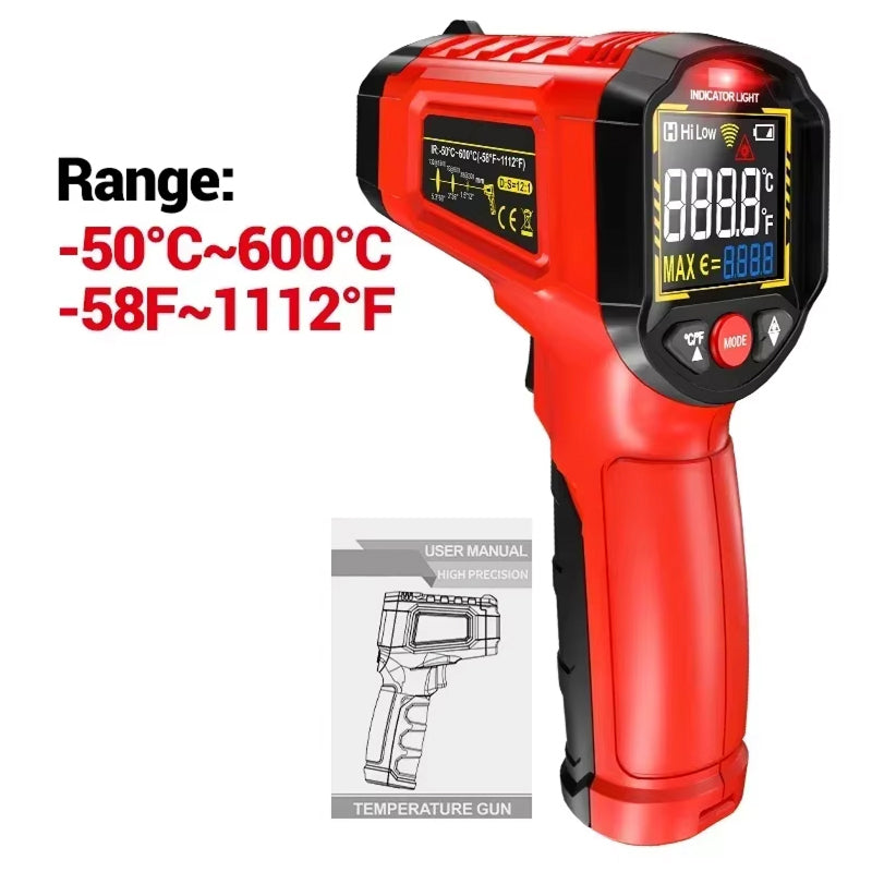 Lazeriok Infrared Laser Thermometer Non Contact Digital Temperature Gun for Kitchen Cooking Pizza Ovens Automotive Engine and HVAC Testing