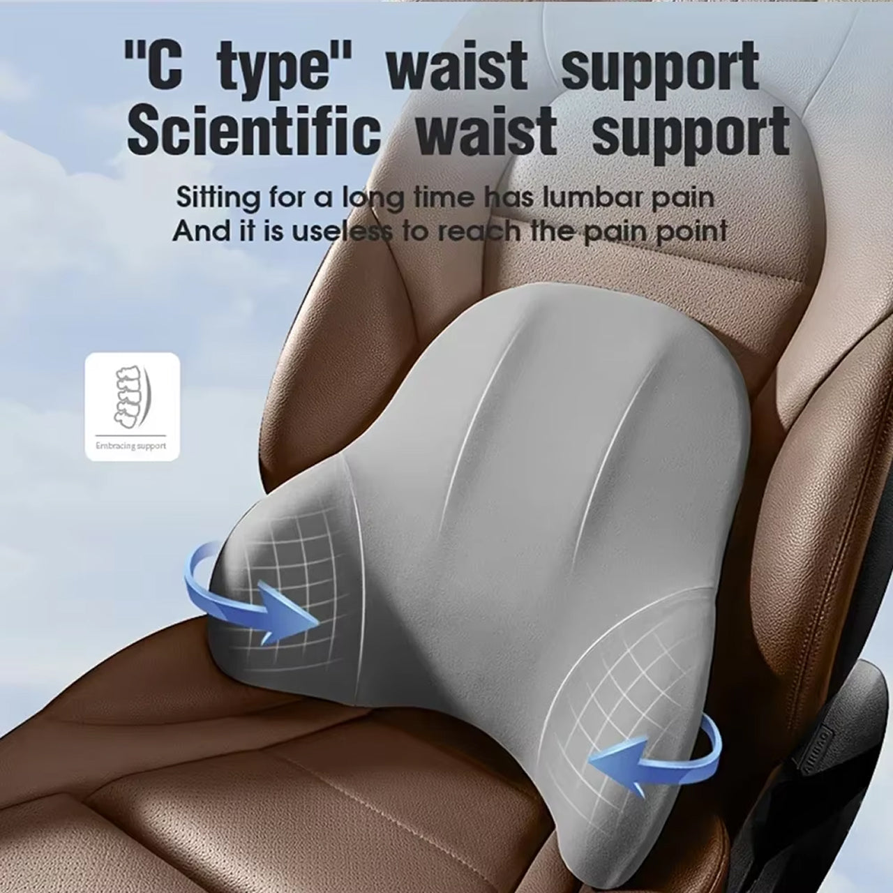LubeCarok Ergonomic Car Lumbar Support | High-Quality Lumbar Pillow