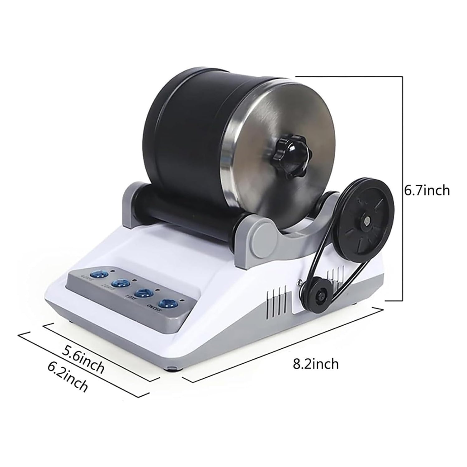 GemRollie Rock Polisher - Quiet Tumble Tech Leak-Proof Twist Lid Precision Digital Control - Rubber-Lined Barrel - Gift for Kids Geology & Jewelry