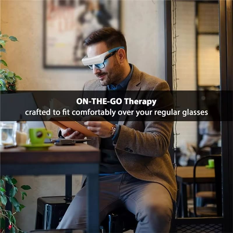 2-in-1 Red & Blue LED Light Wellness Glasses | Wearable Light Therapy for Visual Comfort & Mood Support