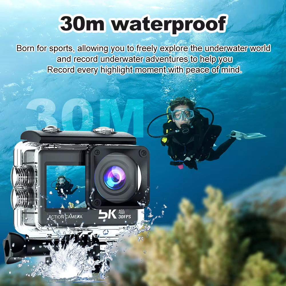 MatroDive Underwater Camera For Scuba Diving | 5K Ultra HD Video | Dual Screen | Image Stabilization | 30M Waterproof