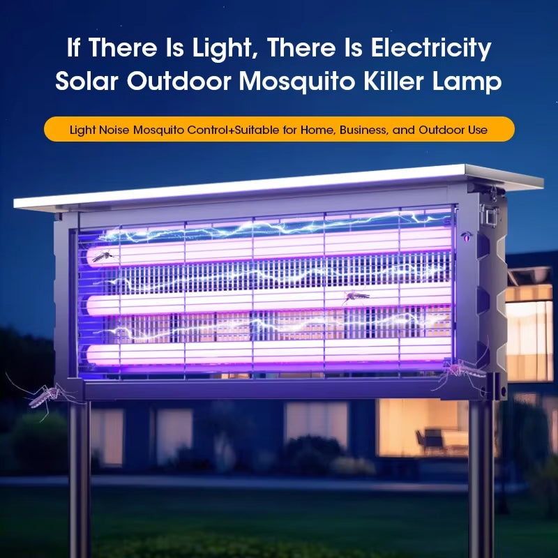 Mozzapx Solar Power Bug Zapper - Triple Installation Design - Rotatable Solar Panels - High-Capacity Battery - Ambient Soft Lighting - Professional