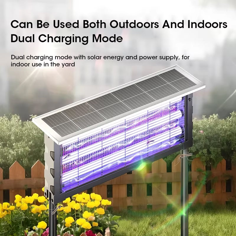 Mozzapx Solar Power Bug Zapper - Triple Installation Design - Rotatable Solar Panels - High-Capacity Battery - Ambient Soft Lighting - Professional