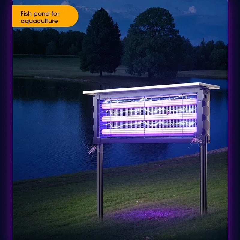 Mozzapx Solar Power Bug Zapper - Triple Installation Design - Rotatable Solar Panels - High-Capacity Battery - Ambient Soft Lighting - Professional