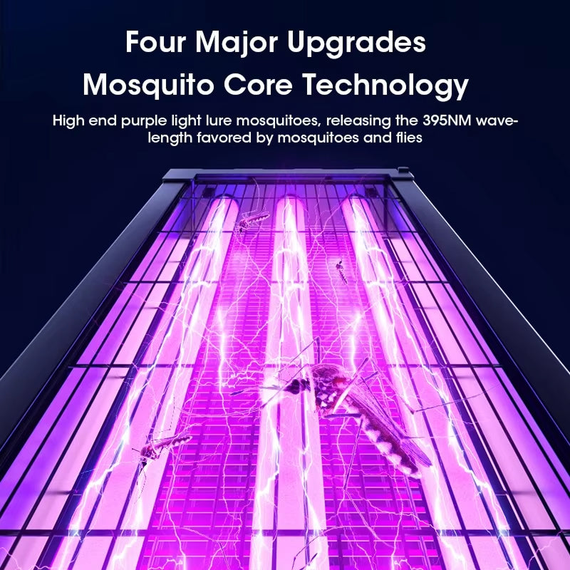 Mozzapx Solar Power Bug Zapper - Triple Installation Design - Rotatable Solar Panels - High-Capacity Battery - Ambient Soft Lighting - Professional